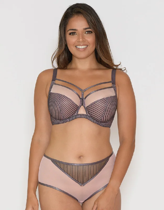 Curvy Kate Victory Pin-Up Balcony Bra Grey/Pink