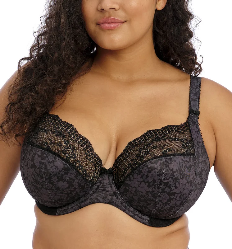 Elomi Lucie Black Unlined Stretch Lace Plunge Bra 4490