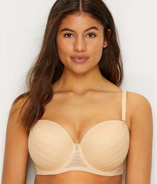 Freya Cameo Underwire Deco Strapless Molded Bra in Sand