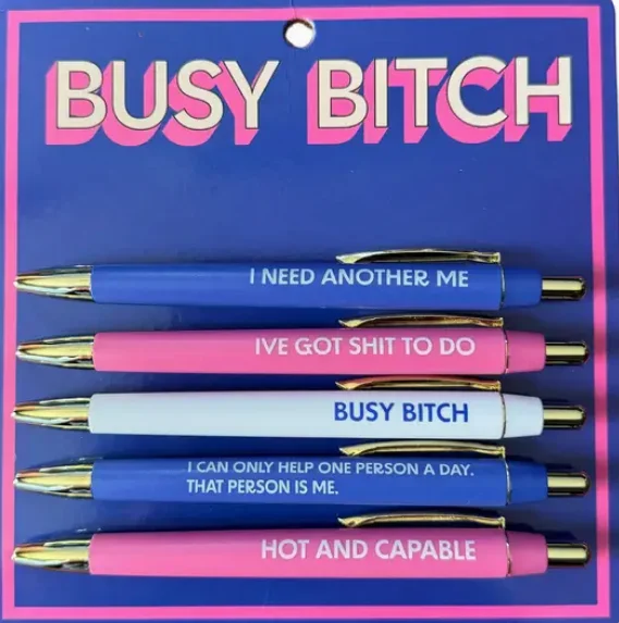 Fun Club Busy B*Tch 5 Pack Pen Set