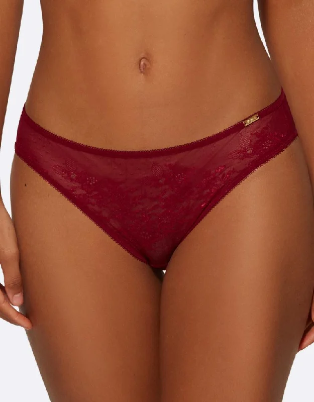 Gossard Glossies Lace Sheer Brief Bordeaux