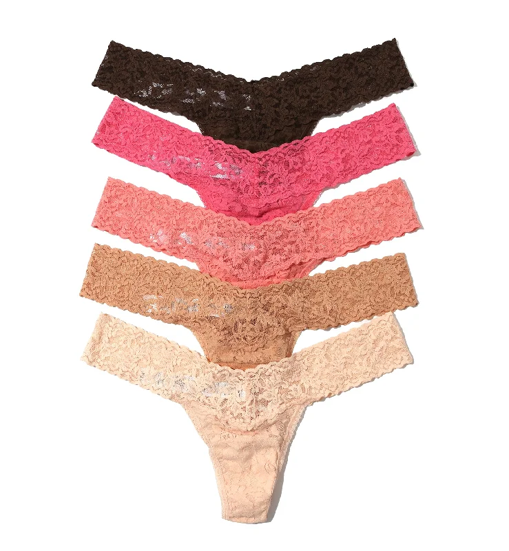 Hanky Panky 5-PACK Signature Lace Low Rise Thong (49115PK) - Sea Finds