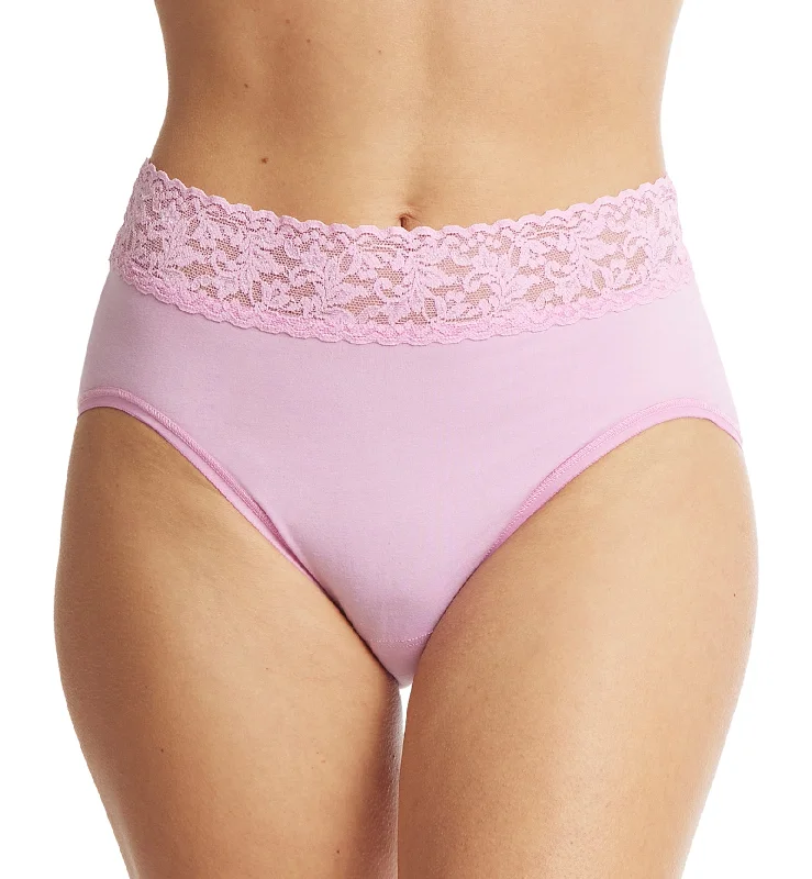 Hanky Panky Cotton French Brief with Lace (892461) - Lotus Flower