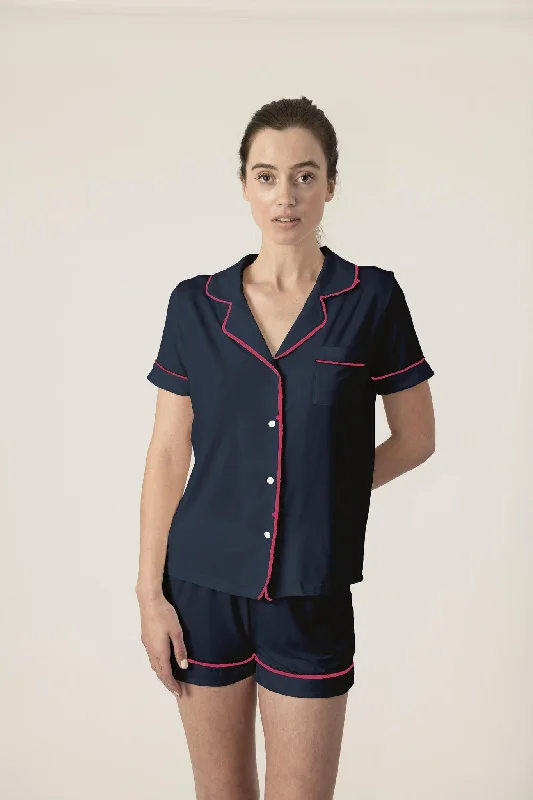 Jolene short pajama set in navy