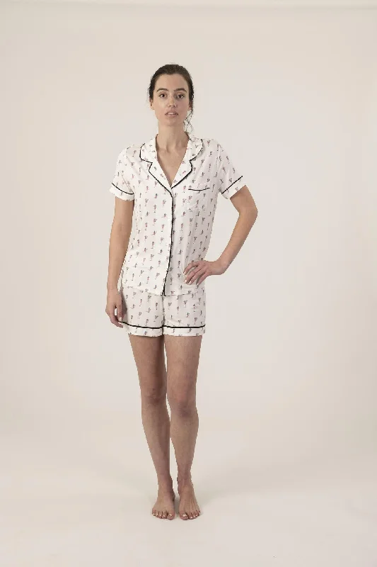 Let's play tennis bamboo short pajama