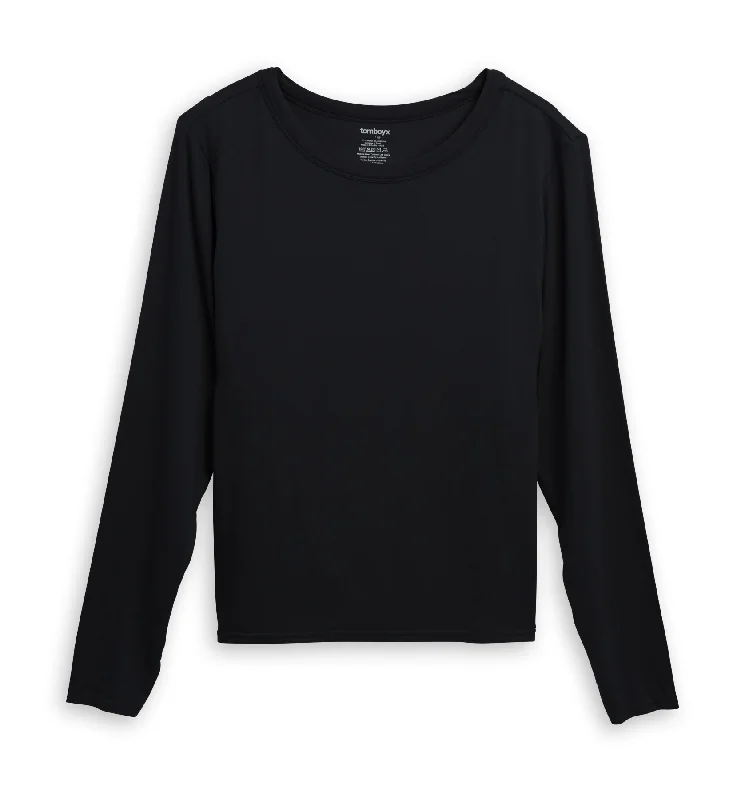 Long Sleeve Bra Top - TENCEL™ Modal Black