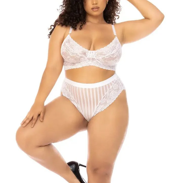 Mapale Lingerie White Bra & Panty Set Plus Size 8842X