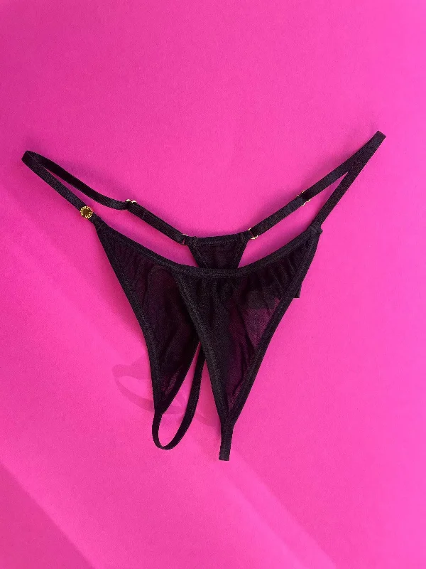 Marika Vera: Lily Rose Ouvert T-String - Black