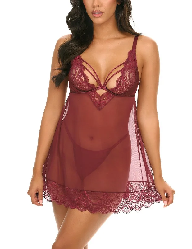 Oh La La Cheri Lingerie Wynter Zinfandel Babydoll 75-11544