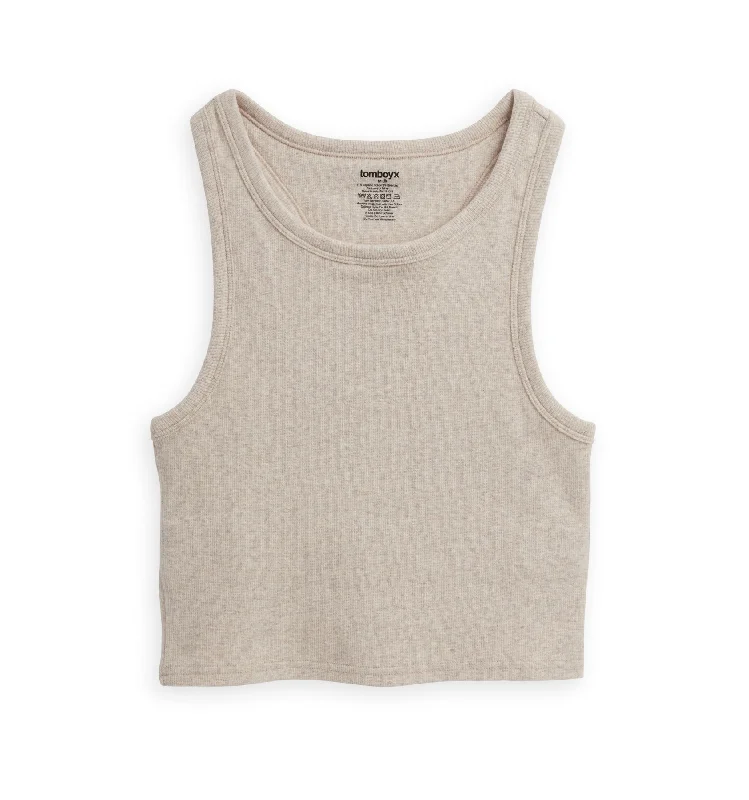 Organic Cotton Rib Bra Top - Oatmeal