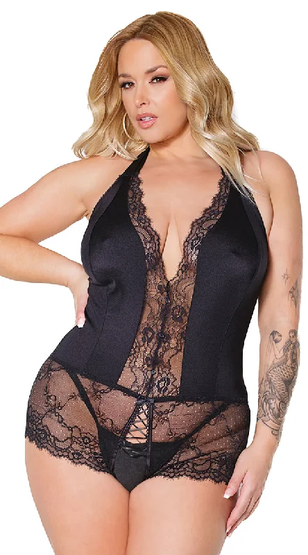 Plus Size No Inhibitions Crotchless Teddy