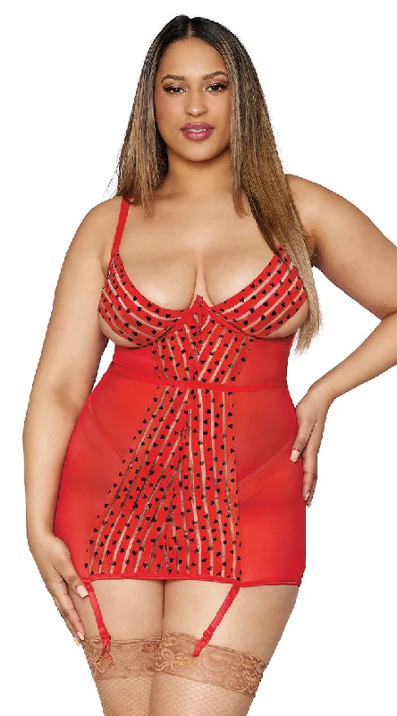 Plus Size Piece of My Heart Chemise Set