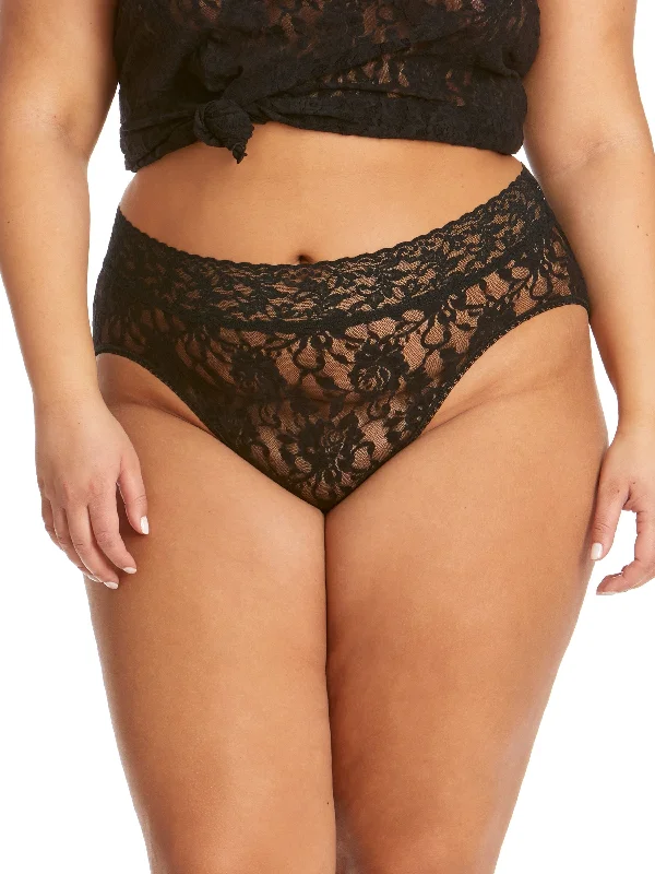 Plus Size Signature Lace French Brief Black