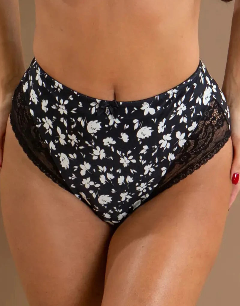 Pour Moi Aura Deep Brief Black Floral