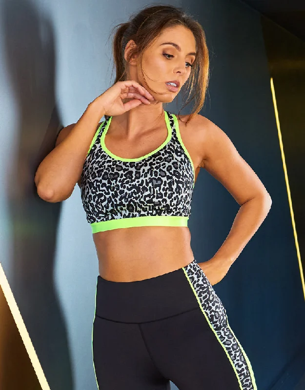 Pour Moi Energy Strive Full Cup Sports Bra Leopard/Lime