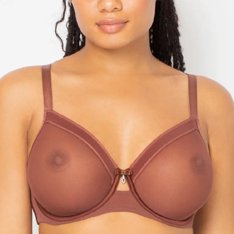 CURVY COUTURE SHEER MESH CHOCOLATE1311