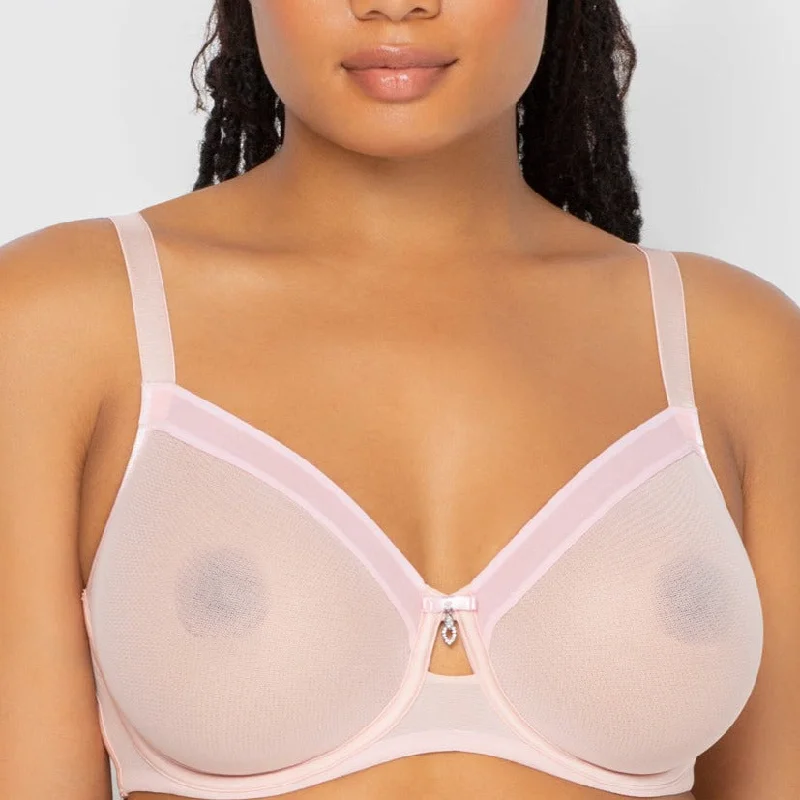 CURVY COUTURE SHEER MESH BLUSH PINK 1311