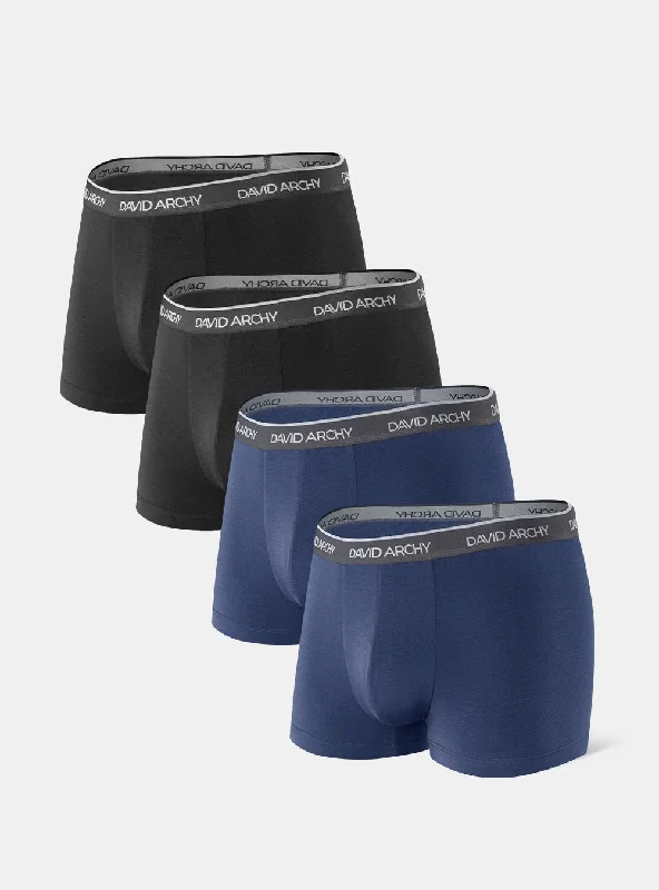 4 Packs Bamboo Rayon Trunks Underwear