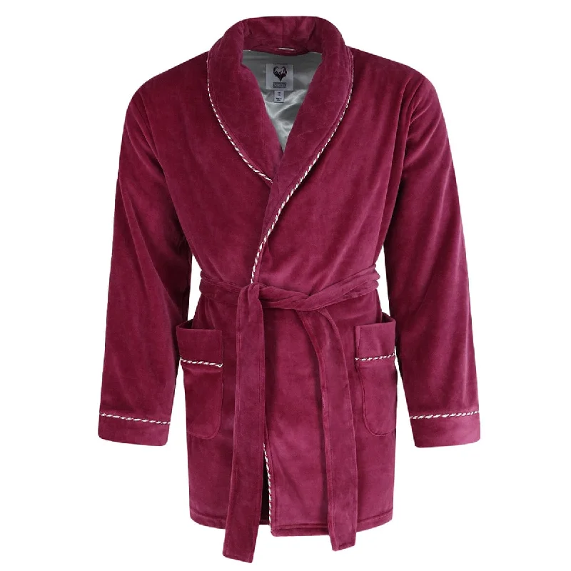 Ascentix Men's Velour Smoking Jacket with Satin Lining