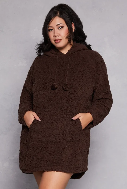 Sherpa Kangaroo Pocket Blanket Hoodie