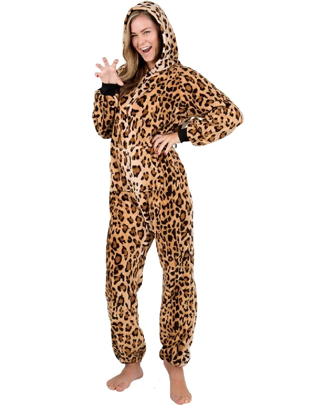 Cheetah Spots Adult Hoodie Footless Chenille