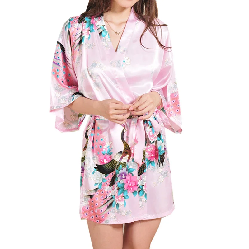 Silk Satin Kimono Robe