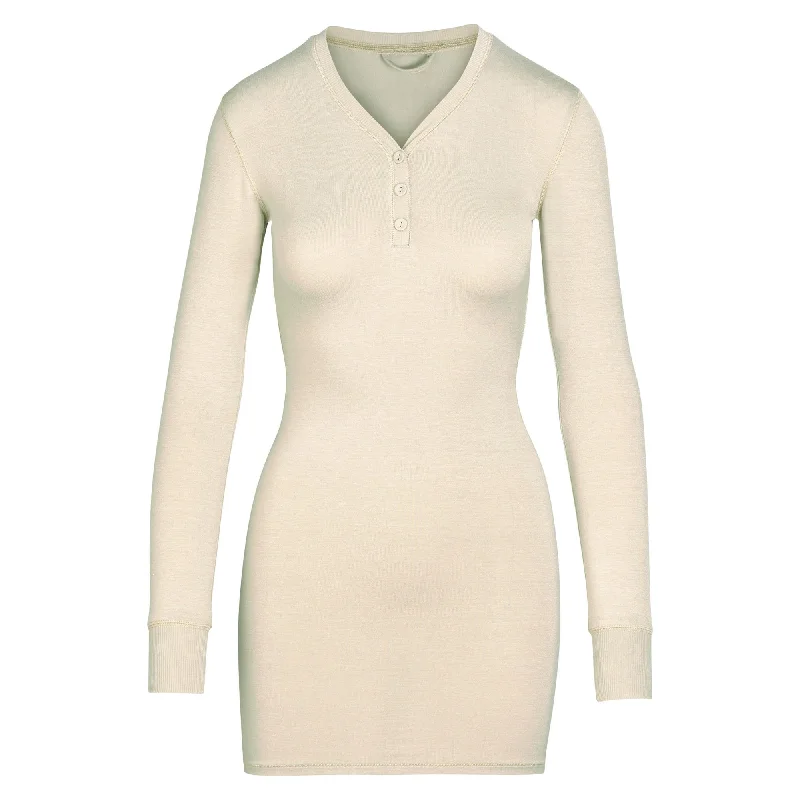 SLEEP HENLEY DRESS | TAUPE