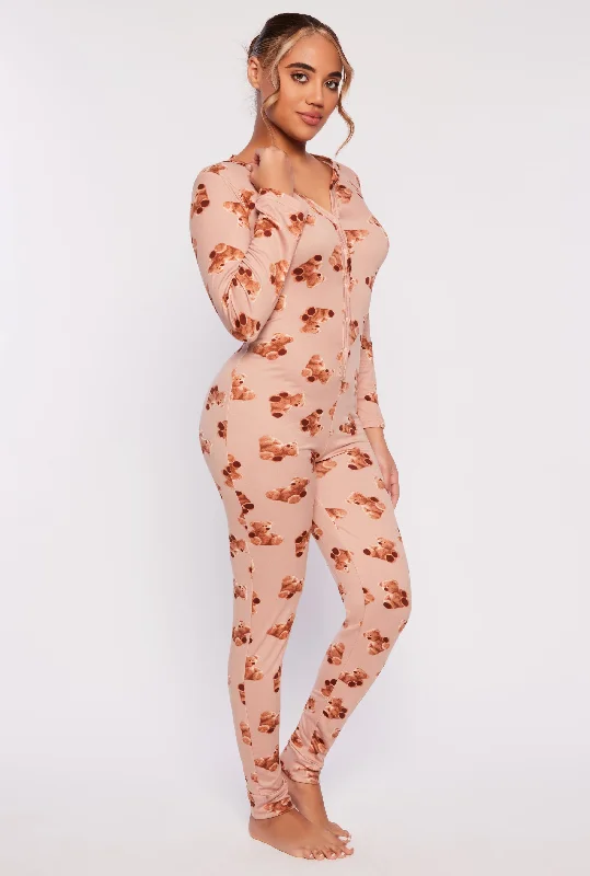 Teddy Bear Long Sleeve Pajama Onesie