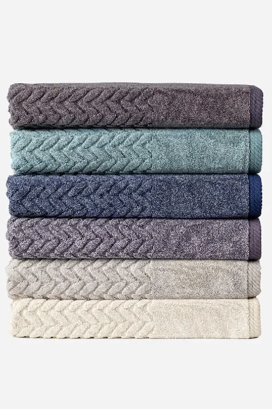 Texere 100% Organic Cotton Cable Knit Jacquard Towel Set